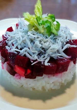 簡単ランチ　シラスビーツプレート-レシピのメイン写真