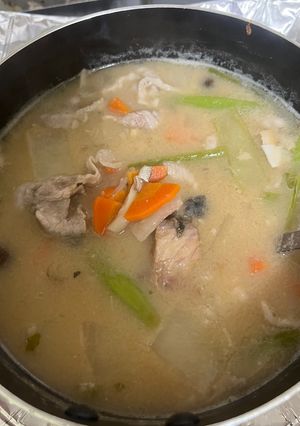 サバ味噌煮缶の粕汁-レシピのメイン写真