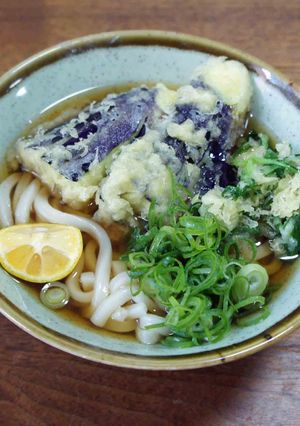 茄子と春菊の天ぷらうどん-レシピのメイン写真