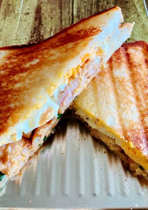 焼鳥で照り焼きチキン風ホットサンド-レシピのメイン写真