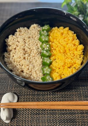 簡単しっとり鶏そぼろの三色丼-レシピのメイン写真