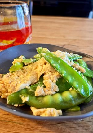 簡単☆絹さやの卵とじ☆今夜の夕飯-レシピのメイン写真