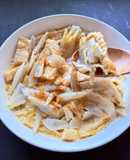 レンジで簡単！油揚げと冷凍ゴボウの卵とじ