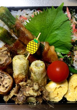 7/18ﾖｯﾁｬﾝ☆夏野菜肉巻き弁当-レシピのメイン写真