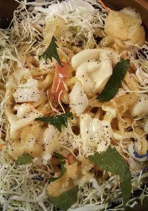 レトルトの、時短うどんカルボナーラ-レシピのメイン写真