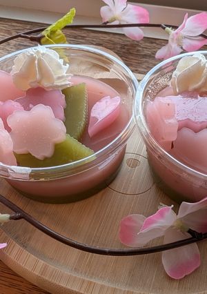 桜と抹茶の羊羹「お花見」-レシピのメイン写真