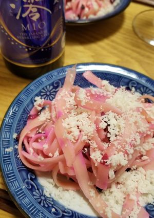 【おつまみ】しば漬けとチーズの冷製パスタ-レシピのメイン写真