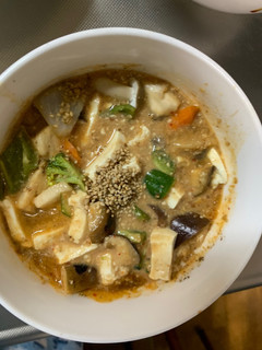 肉無豆腐コク旨クリーミーガパオ味野菜炒め-レシピのメイン写真