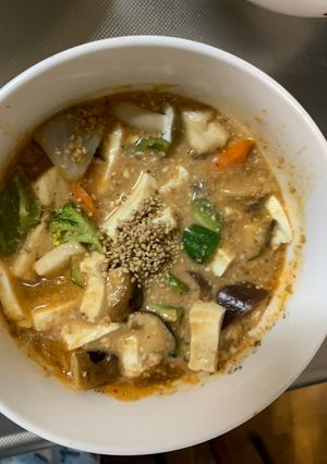 肉無豆腐コク旨クリーミーガパオ味野菜炒め-レシピのメイン写真