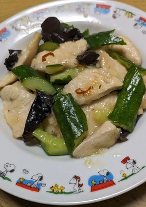きゅうりと鶏むね肉の塩炒め-レシピのメイン写真