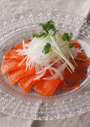 【和風ドレ】サーモンカルパッチョ-レシピのメイン写真