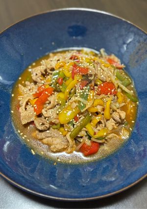 豚こま肉とパプリカのスタミナ炒め-レシピのメイン写真