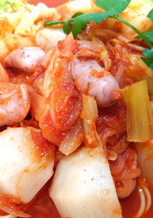 ♬カブとキャベツのトマトスープパスタ♬-レシピのメイン写真