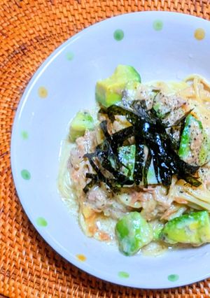ツナとアボカドとベビーチーズの和風パスタ-レシピのメイン写真
