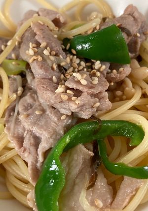豚こま和風スパゲティ-レシピのメイン写真