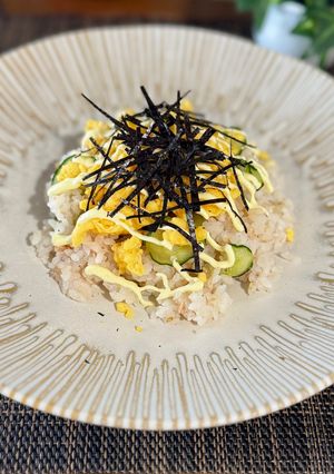 カンタン酢で！ツナきゅうりの三色混ぜ寿司-レシピのメイン写真