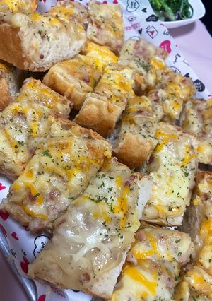 ベーコンマッシュポテトのバゲットピザ-レシピのメイン写真