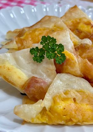 シューマイの皮でパイ風かぼちゃ♪-レシピのメイン写真