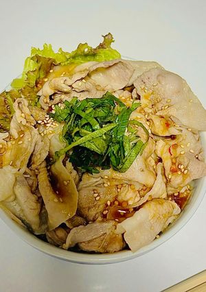やわらか豚しゃぶ☆サニーレタス丼-レシピのメイン写真