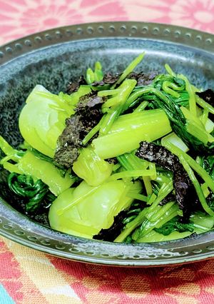 三つ葉香る青梗菜の白だし和え-レシピのメイン写真