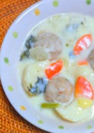 肉団子とたっぷり野菜のクリーム煮-レシピのメイン写真