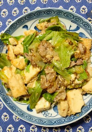 ヨウサマの減塩厚揚げとキャベツの味噌炒め-レシピのメイン写真