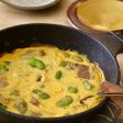 *そら豆とベーコンのオープンオムレツ*