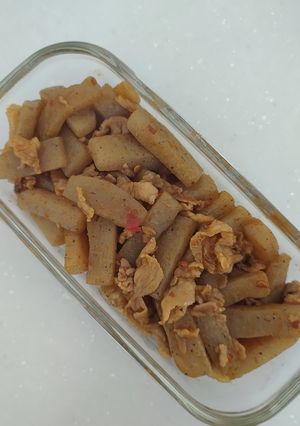 コンニャクの豆板醤ピリ辛炒め-レシピのメイン写真