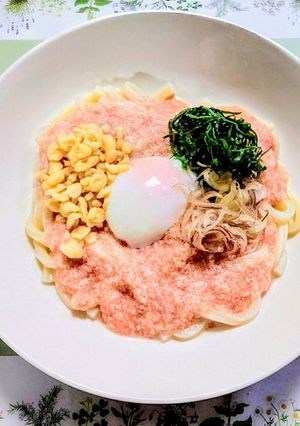 夏の夕飯簡単明太子長芋冷やしとろろうどん-レシピのメイン写真