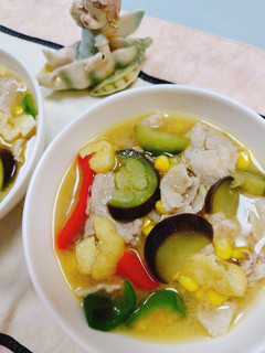 夏野菜の豚汁美味♬-レシピのメイン写真