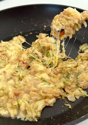 フライパンで激安！お家でもんじゃ焼き-レシピのメイン写真