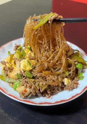 ラクしてしみしみ、煮汁を吸った麻婆春雨-レシピのメイン写真