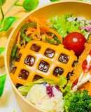 簡単☆編目柄チーズハンバーグ・お弁当にも