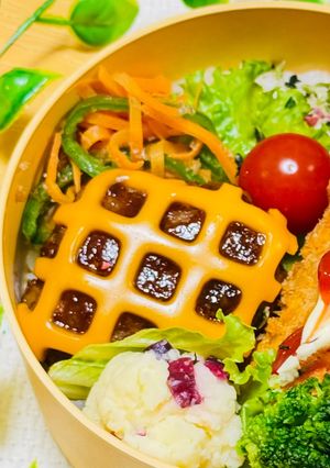 簡単☆編目柄チーズハンバーグ・お弁当にも-レシピのメイン写真