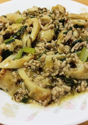 🍳焼き竹輪と小松菜のマーボー風炒め-レシピのメイン写真