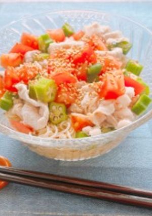 ごまたっぷり！冷しゃぶトマトそうめん-レシピのメイン写真