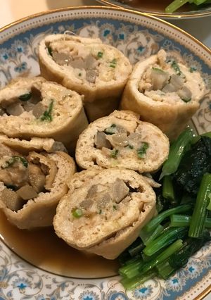 鶏ひき肉とごぼうの信田巻き-レシピのメイン写真