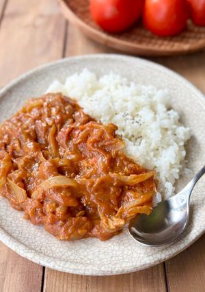 冷凍トマト消費！簡単♪トマトカレー（無水カレー）-レシピのメイン写真