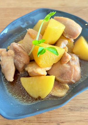 レンジ簡単☆お弁当☆鶏とじゃがいもの照煮-レシピのメイン写真