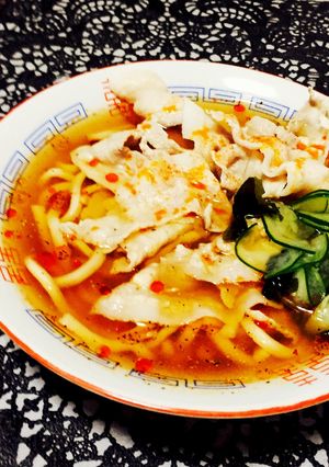 糖質制限◆赤から風？簡単ピリ辛冷やし麺-レシピのメイン写真