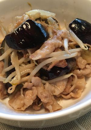 豚バラと茄子ともやしのみそ炒め-レシピのメイン写真