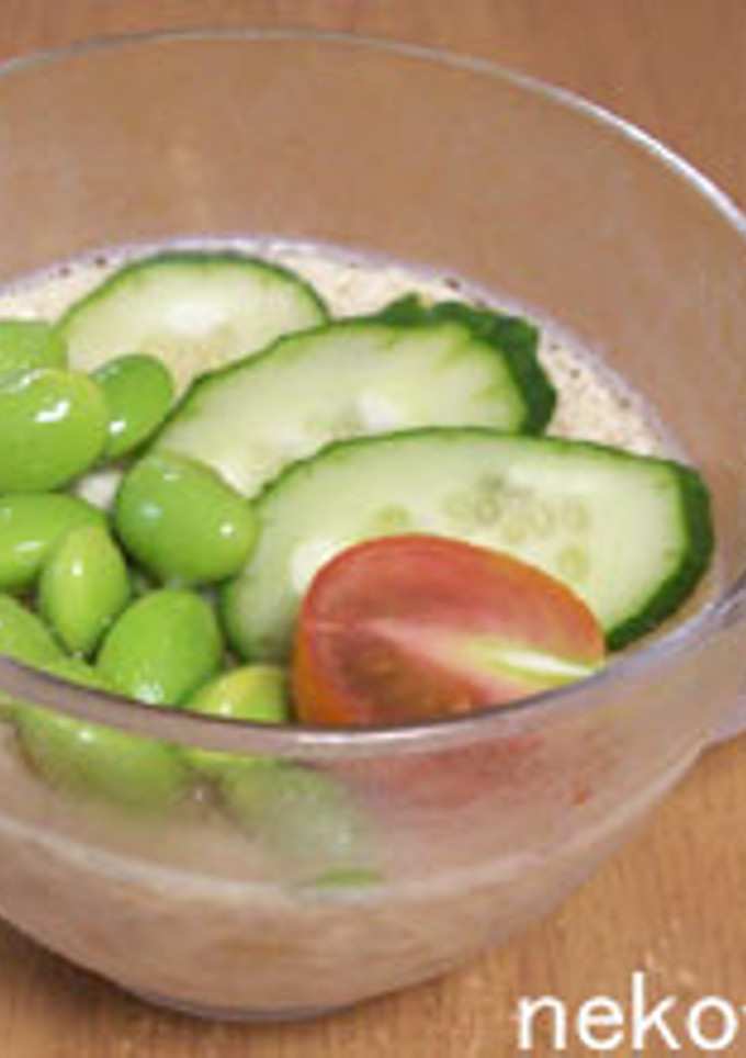 夏に！夏野菜で冷たい茶碗蒸し♪-レシピのメイン写真