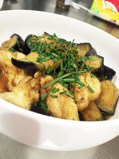 ナスとムネ肉の揚げ煮-レシピのメイン写真