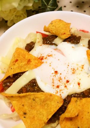 ぱぱっと！タコライス風キーマカレー-レシピのメイン写真