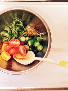 ゴーヤとトマトとオクラの夏野菜和え-レシピのメイン写真