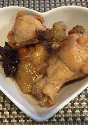 圧力鍋で簡単!骨付鶏と大根の中華風煮物-レシピのメイン写真