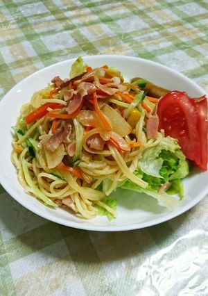 ベーコン入り野菜たっぷりサラダスパゲティ-レシピのメイン写真