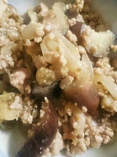 ナスとひき肉の甘辛味噌炒め-レシピのメイン写真