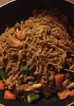 ネーバネバおくら納豆焼きそば-レシピのメイン写真
