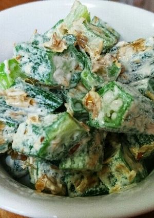 オクラのマヨ鰹和え-レシピのメイン写真